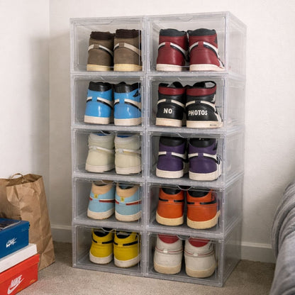 Magnetic Drop-Front Stackable Sneaker Display Box