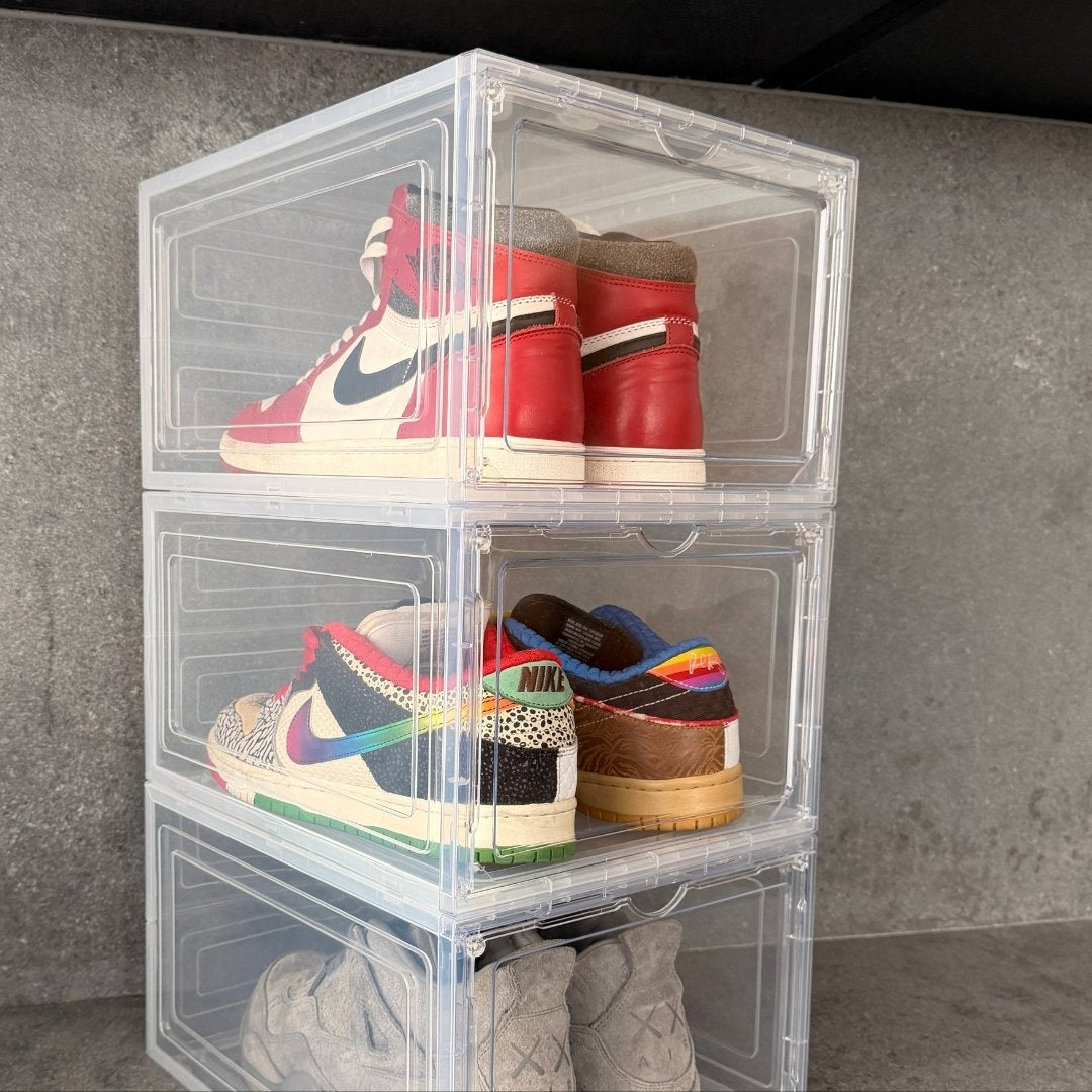 Magnetic Drop-Front Stackable Sneaker Display Box